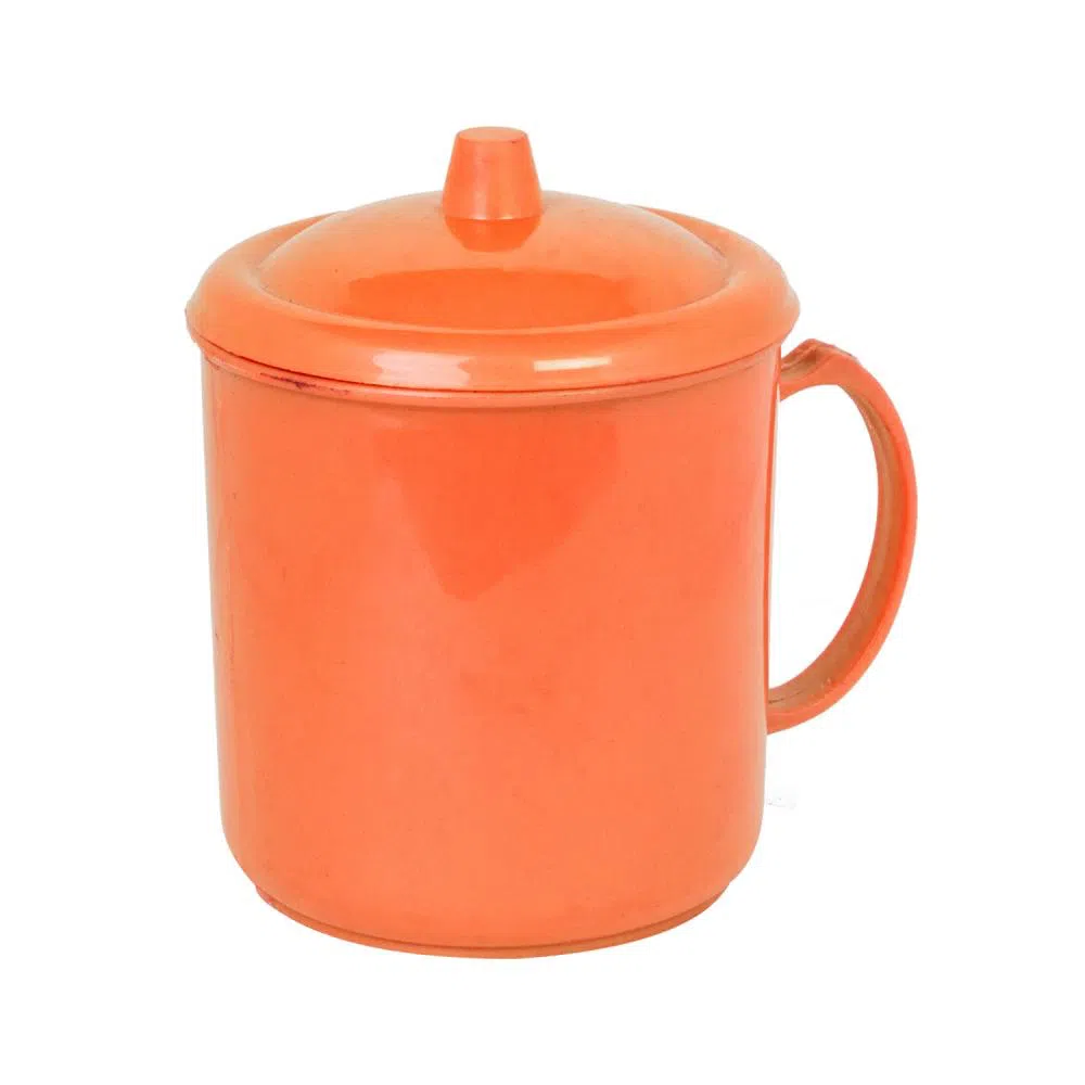  mug plastik 8cm mill orange pabrik plastik candi mas surabaya